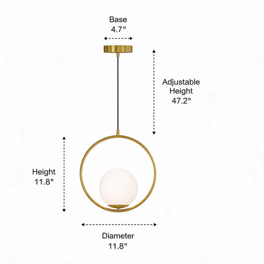 BrassSphere | Elegant Nordic Glass Pendant Light with Minimalist Design 7