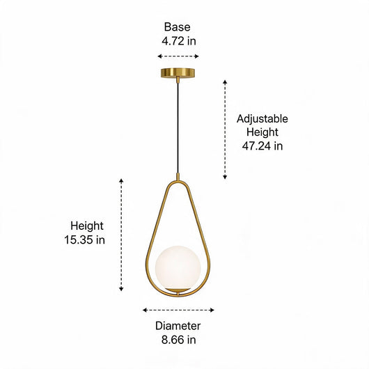 BrassSphere | Elegant Nordic Glass Pendant Light with Minimalist Design 8