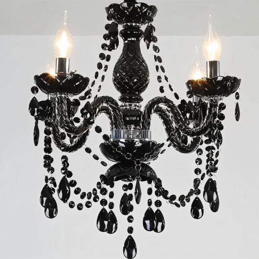 Brigitte | Elegant Modern Black Crystal Chandelier Light Fixture for Dining Room 1