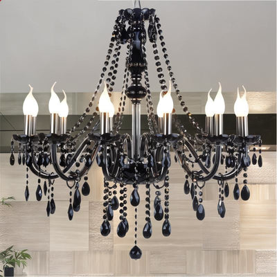 Brigitte | Elegant Modern Black Crystal Chandelier Light Fixture for Dining Room 2