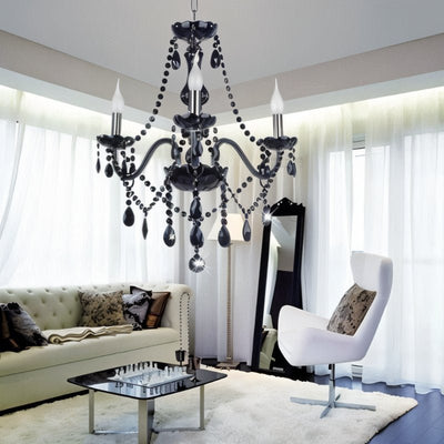 Brigitte | Elegant Modern Black Crystal Chandelier Light Fixture for Dining Room 3