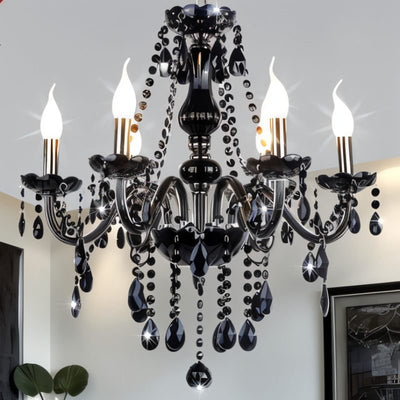 Brigitte | Elegant Modern Black Crystal Chandelier Light Fixture for Dining Room 5