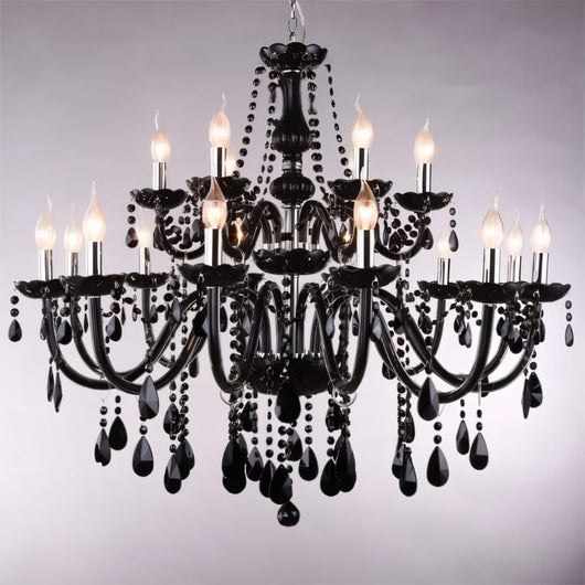 Brigitte | Elegant Modern Black Crystal Chandelier Light Fixture for Dining Room 7