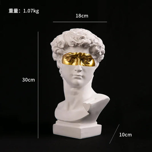 Bust Sculpture | Handcrafted Resin Modern Art Piece with Intricate Detail | Living Room Decor 0