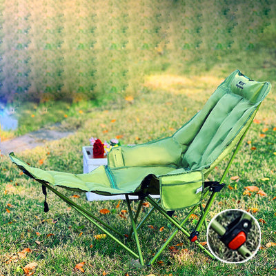 Camping Chair | Fabric & Carbon Steel | Adjustable Reclining & Detachable Footrest | Outdoor Relaxation 2