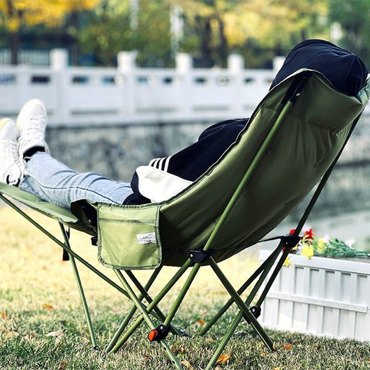 Camping Chair | Fabric & Carbon Steel | Adjustable Reclining & Detachable Footrest | Outdoor Relaxation 5