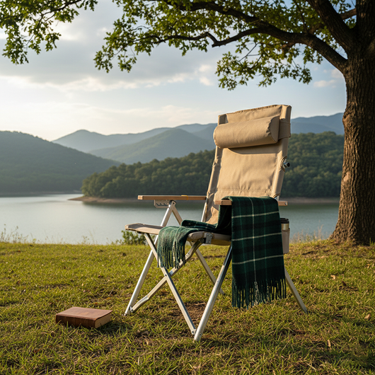 Camping Chair | Industrial Style | Foldable with Adjustable Backrest | Outdoor Patio Furniture 1