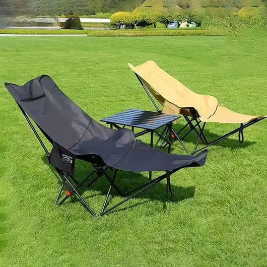 Camping Chair | Oxford Fabric & Carbon Steel | Adjustable Backrest & Footrest | Outdoor Patio Use 1