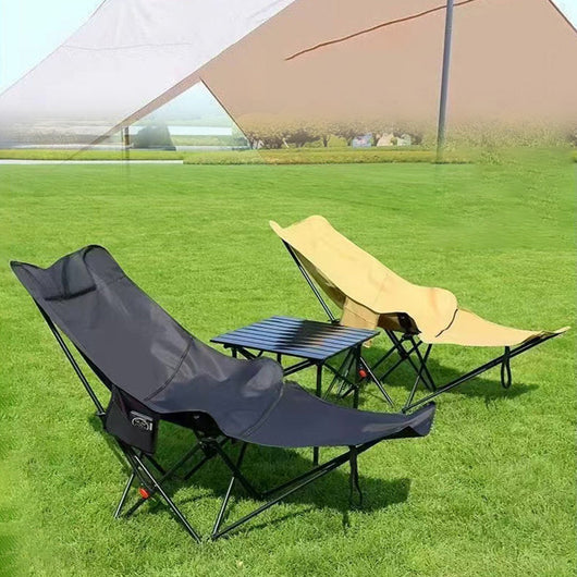 Camping Chair | Oxford Fabric & Carbon Steel | Adjustable Backrest & Footrest | Outdoor Patio Use 2