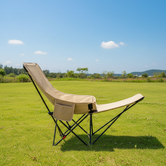 Camping Chair | Oxford Fabric & Carbon Steel | Adjustable Backrest & Footrest | Outdoor Patio Use 3