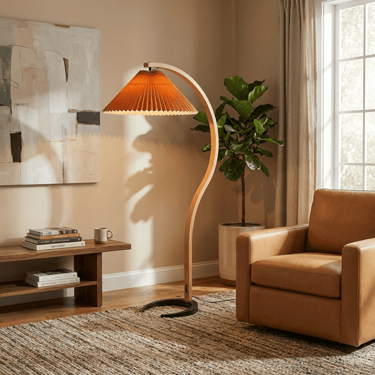 Caprani | Modern Scandinavian Beech Wood Floor Lamp for Living Room 5