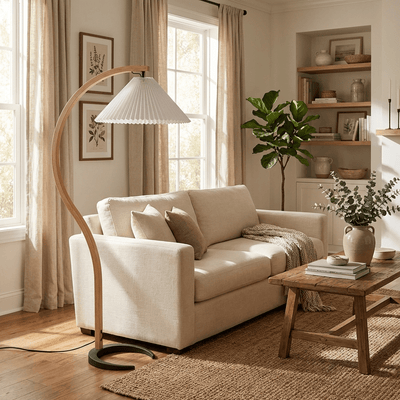 Caprani | Modern Scandinavian Beech Wood Floor Lamp for Living Room 7