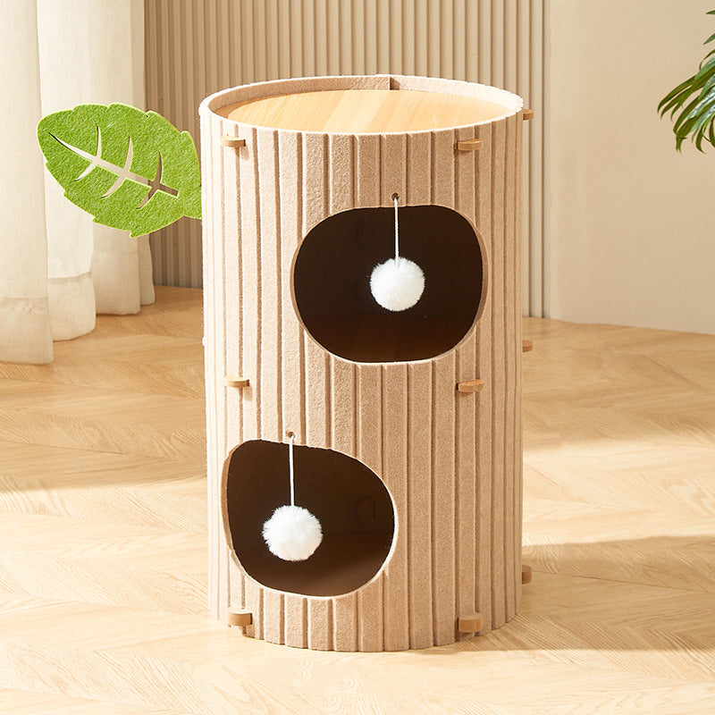 Cat Tower with Soft Sherpa Fleece and Durable MDF for Indoor Cats 0