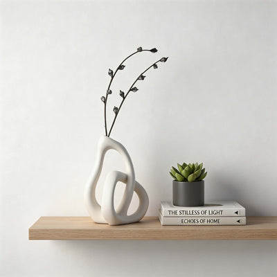 Ceramic Elegance | Modern Irregular Black or White Flower Vase for Dried Flowers 2