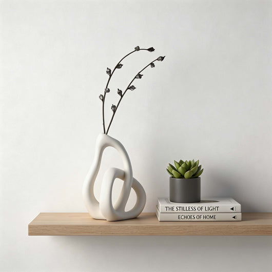 Ceramic Elegance | Modern Irregular Black or White Flower Vase for Dried Flowers 2