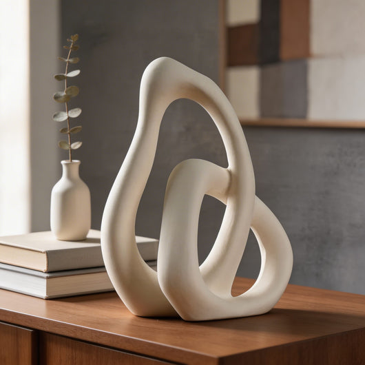 Ceramic Elegance | Modern Irregular Black or White Flower Vase for Dried Flowers 3