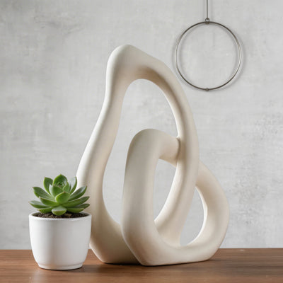 Ceramic Elegance | Modern Irregular Black or White Flower Vase for Dried Flowers 5