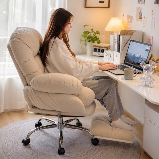 Ergonomic Desk Chair | Tech Fabric | Adjustable Backrest & Curved Design | Home Office