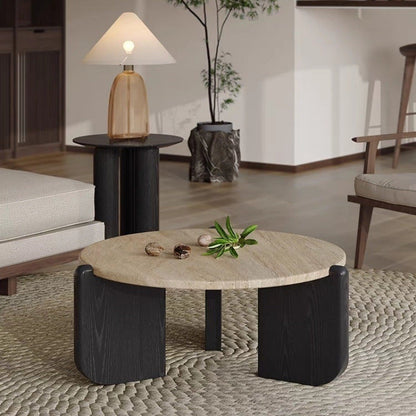 Coffee Table | Sintered Stone Top | Solid Wood Base | Modern Minimalist Design for Living Room 0
