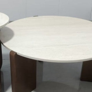 Coffee Table | Sintered Stone Top | Solid Wood Base | Modern Minimalist Design for Living Room