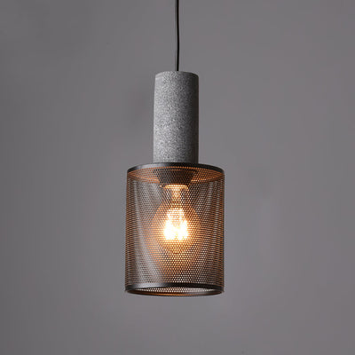Concrete Pendant Light for Modern Industrial Decor Adjustable Height 12