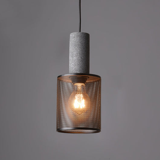 Concrete Pendant Light for Modern Industrial Decor Adjustable Height 12