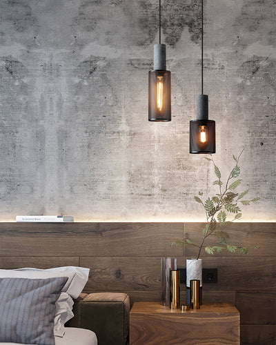 Concrete Pendant Light for Modern Industrial Decor Adjustable Height 3