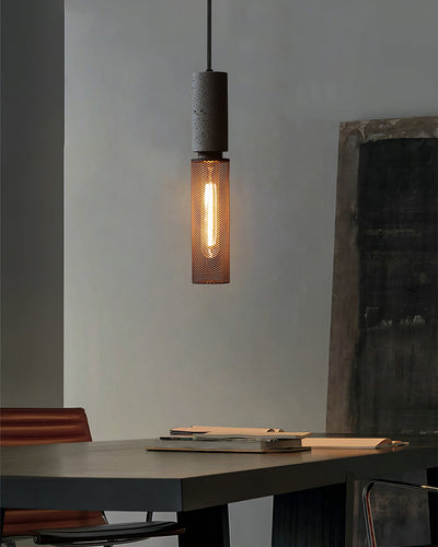 Concrete Pendant Light for Modern Industrial Decor Adjustable Height 4