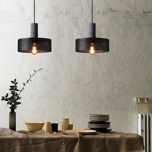 Concrete Pendant Light for Modern Industrial Decor Adjustable Height 8