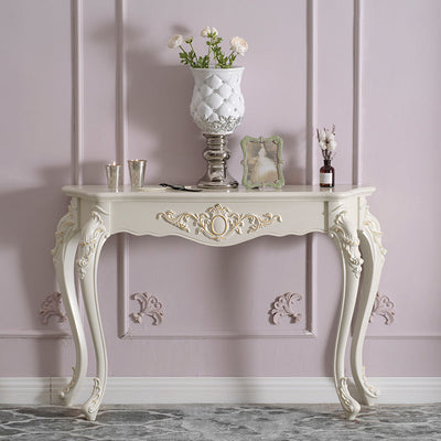 Console Table | European Style with Arc Carved Legs | Durable Pine & Nano Resin | Elegant Entryway Furniture 1