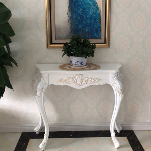 Console Table | European Style with Arc Carved Legs | Durable Pine & Nano Resin | Elegant Entryway Furniture 2