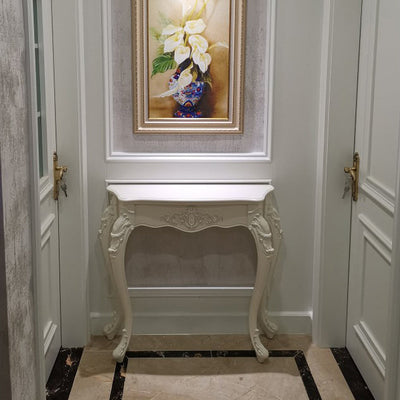 Console Table | European Style with Arc Carved Legs | Durable Pine & Nano Resin | Elegant Entryway Furniture 3