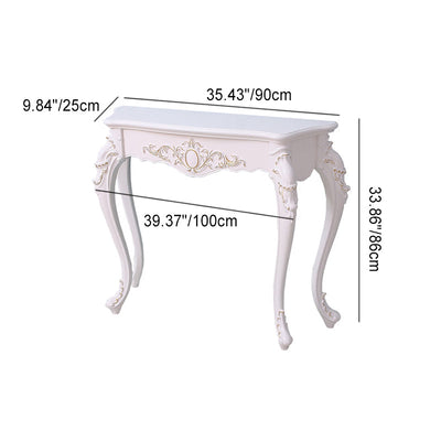 Console Table | European Style with Arc Carved Legs | Durable Pine & Nano Resin | Elegant Entryway Furniture 7