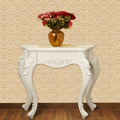 Console Table | European Style with Arc Carved Legs | Durable Pine & Nano Resin | Elegant Entryway Furniture 9
