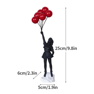 Contemporary Art Sculpture | Banksy Inspired Flower Thrower Statue for Living Room or Office Decor 1