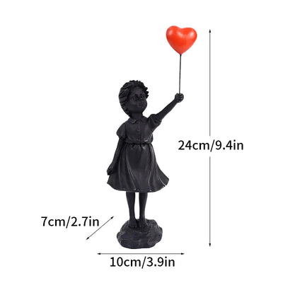 Contemporary Art Sculpture | Banksy Inspired Flower Thrower Statue for Living Room or Office Decor 3