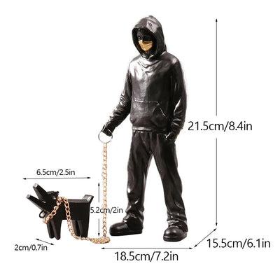 Contemporary Art Sculpture | Banksy Inspired Flower Thrower Statue for Living Room or Office Decor 4