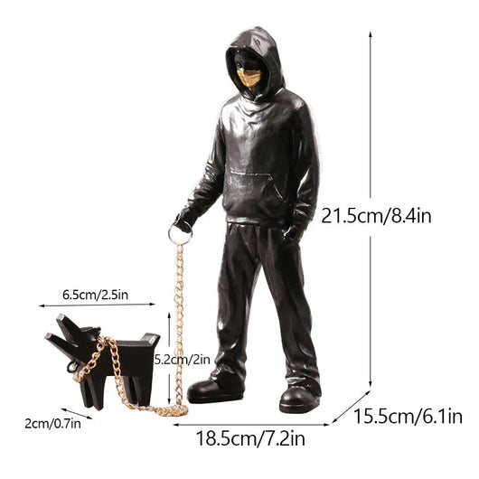 Contemporary Art Sculpture | Banksy Inspired Flower Thrower Statue for Living Room or Office Decor 4
