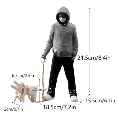 Contemporary Art Sculpture | Banksy Inspired Flower Thrower Statue for Living Room or Office Decor 5