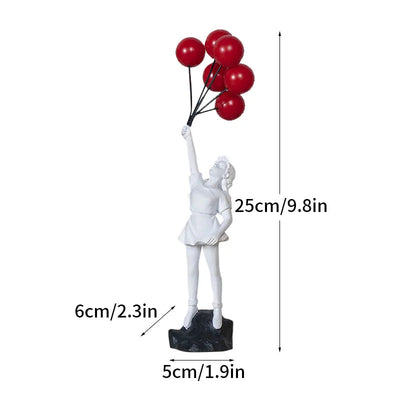 Contemporary Art Sculpture | Banksy Inspired Flower Thrower Statue for Living Room or Office Decor 9