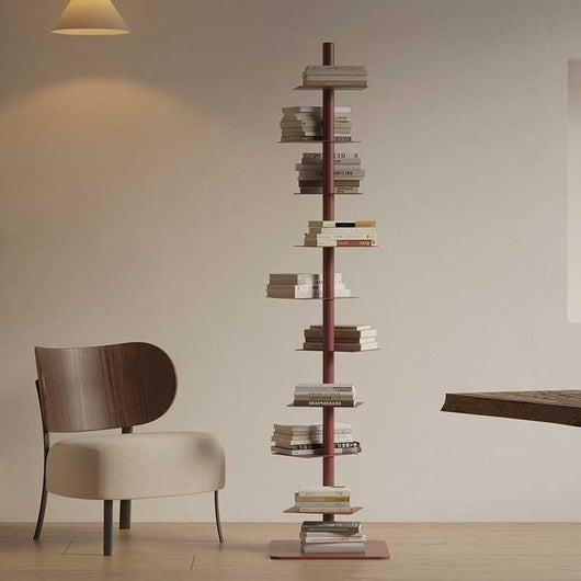 Corner Bookshelf | Mid-Century Carbon Steel, 9-Tier Spiral Design | Stylish Storage for Home Office 2