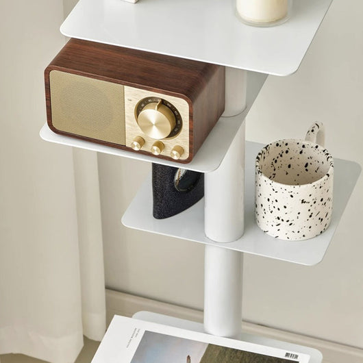 Corner Bookshelf | Mid-Century Carbon Steel, 9-Tier Spiral Design | Stylish Storage for Home Office 4