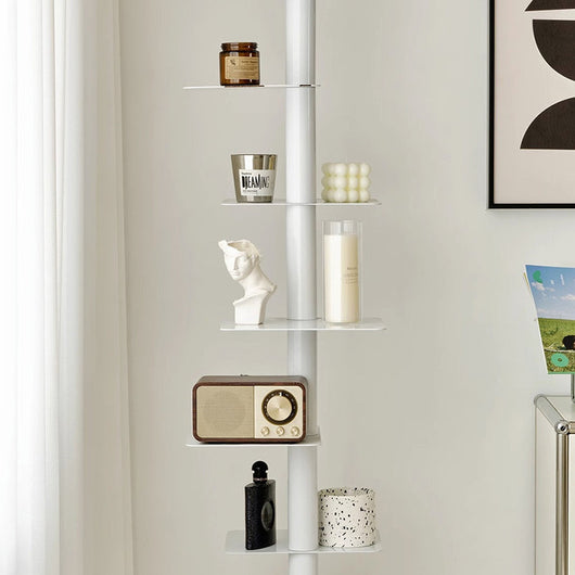 Corner Bookshelf | Mid-Century Carbon Steel, 9-Tier Spiral Design | Stylish Storage for Home Office 6