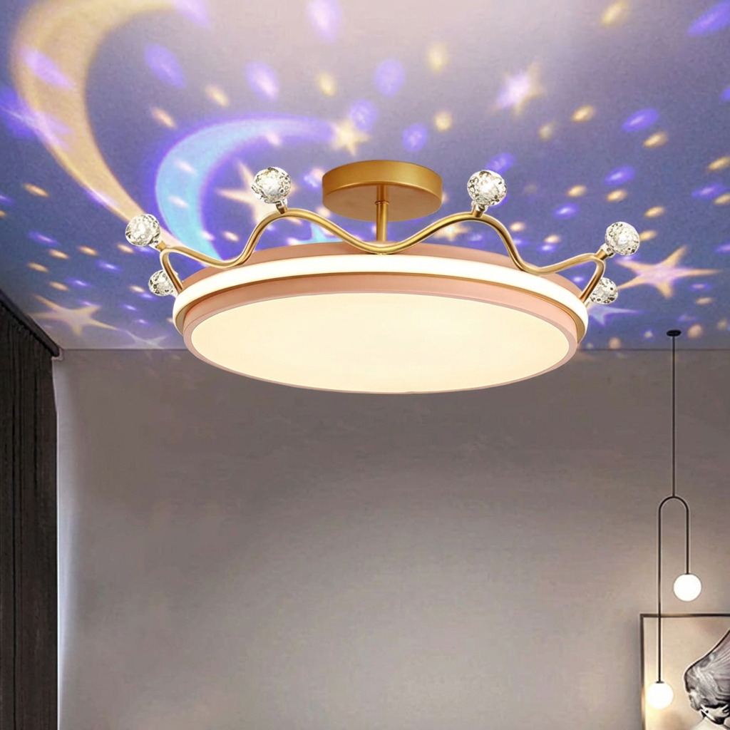 CrownAura | Stylish Adjustable Kids Semi-Flush Mount Ceiling Light 12