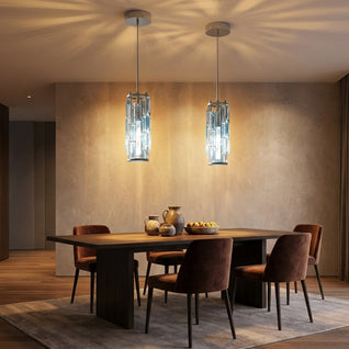CrystalAura | Elegant Mini Pendant Light for Kitchen Island with Iron Frame