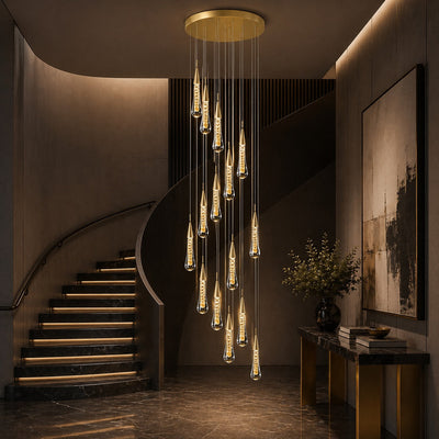 CrystalAura | Elegant Modern Crystal Chandelier with Gold Finish 10