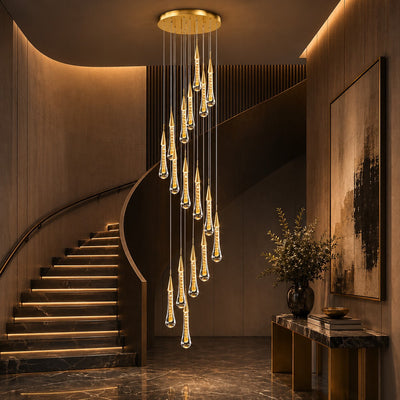 CrystalAura | Elegant Modern Crystal Chandelier with Gold Finish 12
