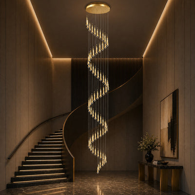 CrystalAura | Elegant Modern Crystal Chandelier with Gold Finish 14
