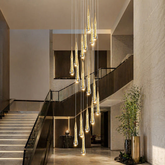CrystalAura | Elegant Modern Crystal Chandelier with Gold Finish 2