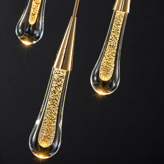 CrystalAura | Elegant Modern Crystal Chandelier with Gold Finish 5